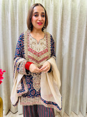 STITCHED PURE CHINON HANDWORK CHOGA SETS WITH FARSHI SALWAR .