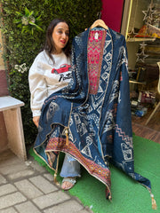 UNSTITCHED VINTAGE IKKAT PRINTING SUITS.