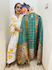 UNSTITCHED PURE BANARSI GEORGETTE PATOLA PRINTING SUITS.