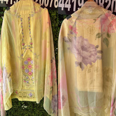 UNSTITCHED PURE MULMUL COTTON SCHIFFLI WORK SUITS.