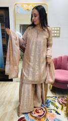 STITCHED PURE TISSUE ORGANZA SHARARA SETS.