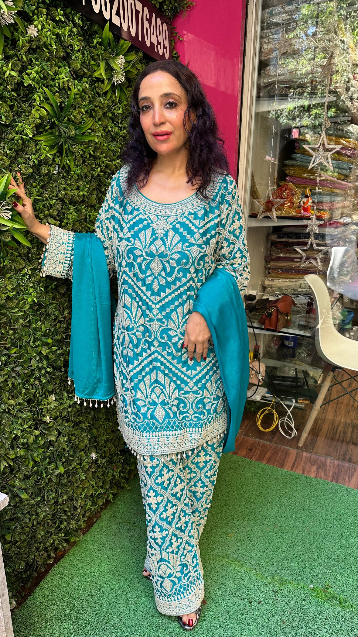 The Basanti Chinon Stitched Set