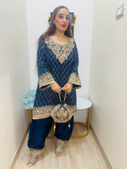 Stitched Ajrak CHOGA SETS WITH POTLIS