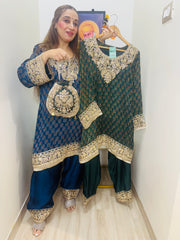 Stitched Ajrak CHOGA SETS WITH POTLIS