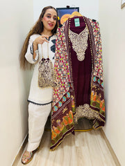 UNSTITCHED PURE MULMUL POTLI SUITS WITH RAJASTHANI FOLK DUPATTAS