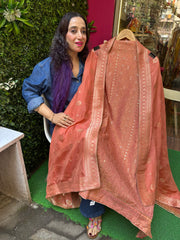 Unstitched pure shimmer silk suit