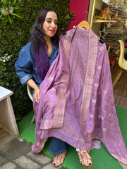 Unstitched pure shimmer silk suit