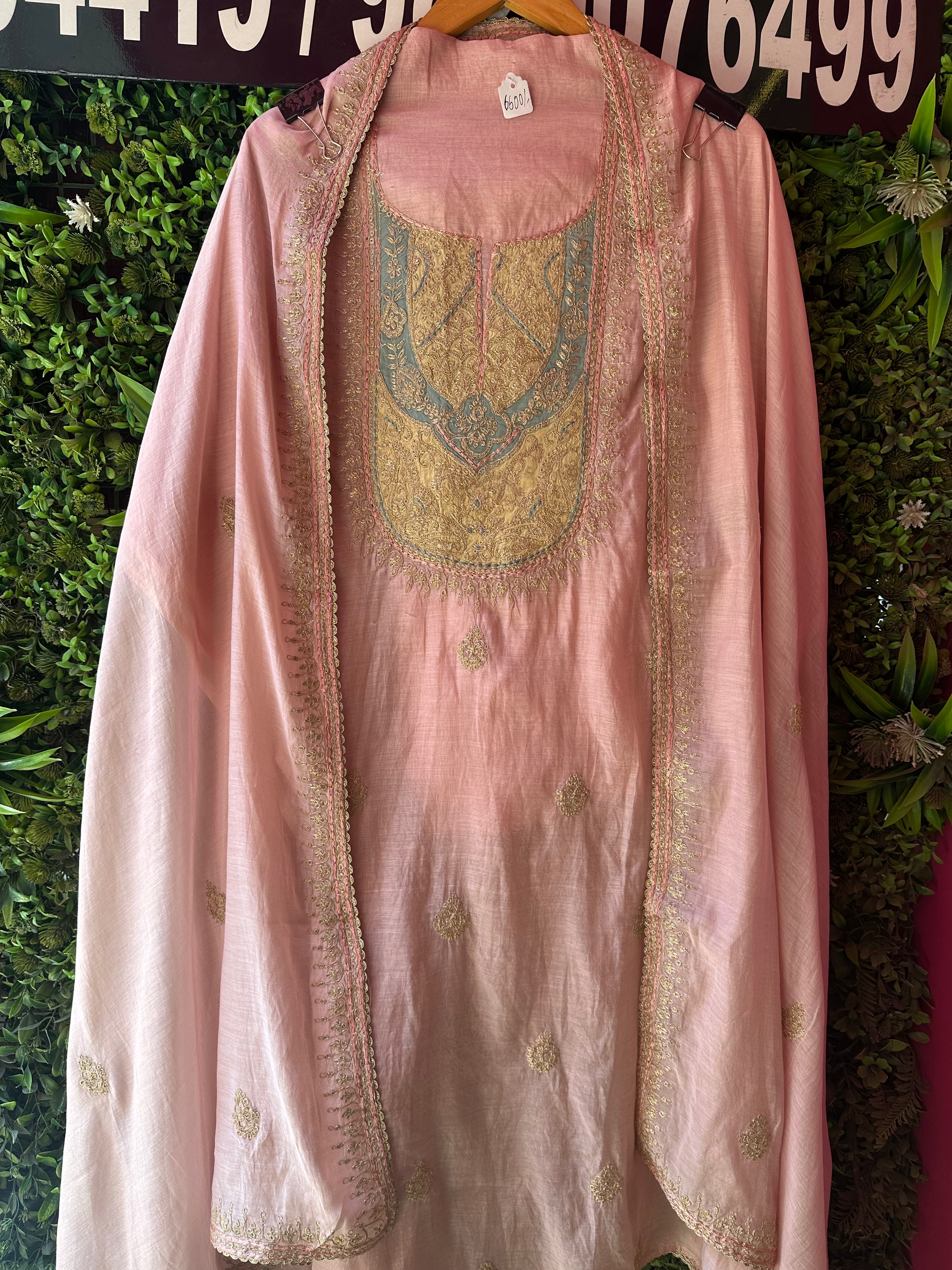 unstitched pure mulmul designer suits.