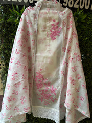 unstitched soft kota vintage printing cross stitch suits.