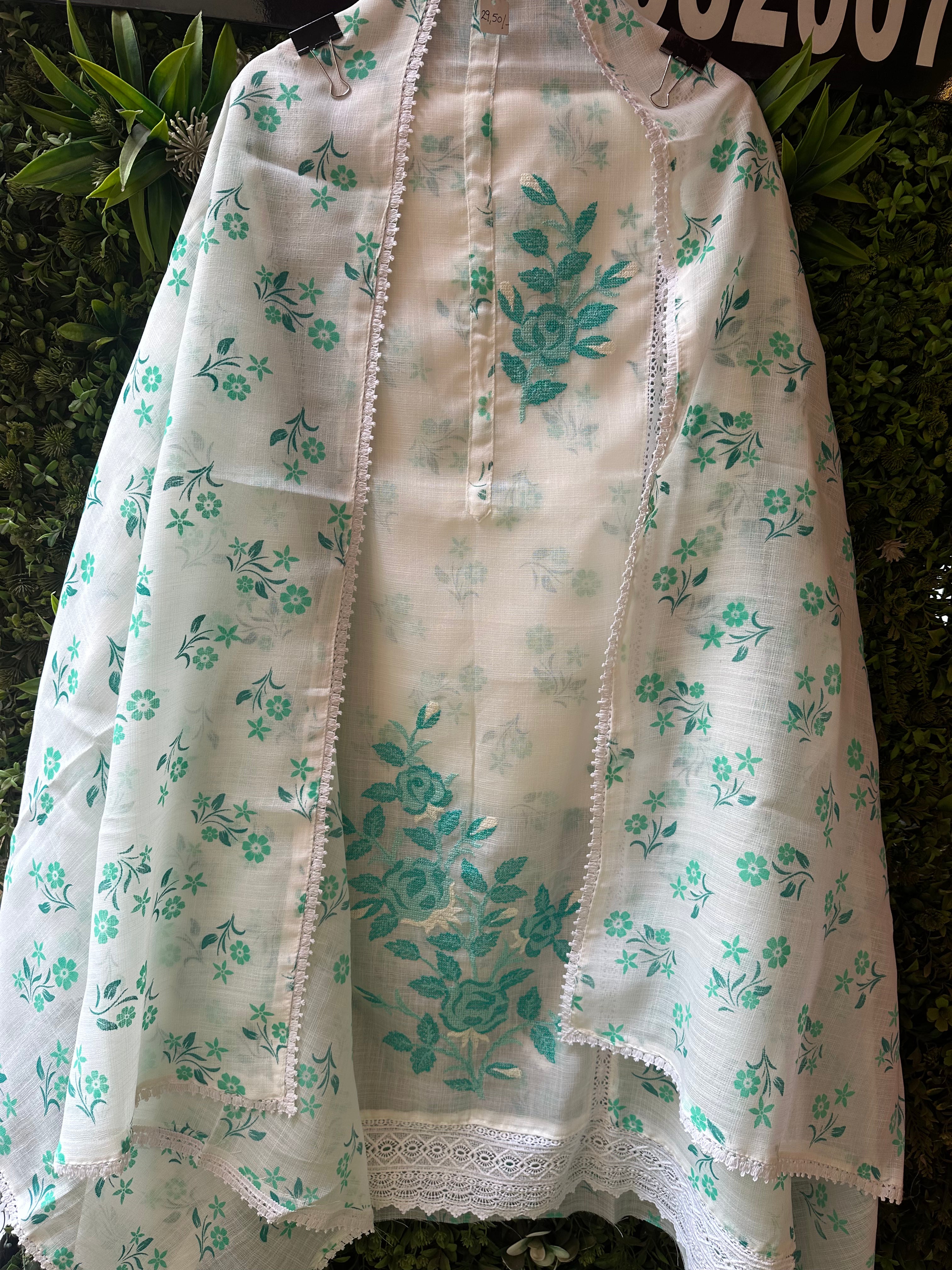 unstitched soft kota vintage printing cross stitch suits.