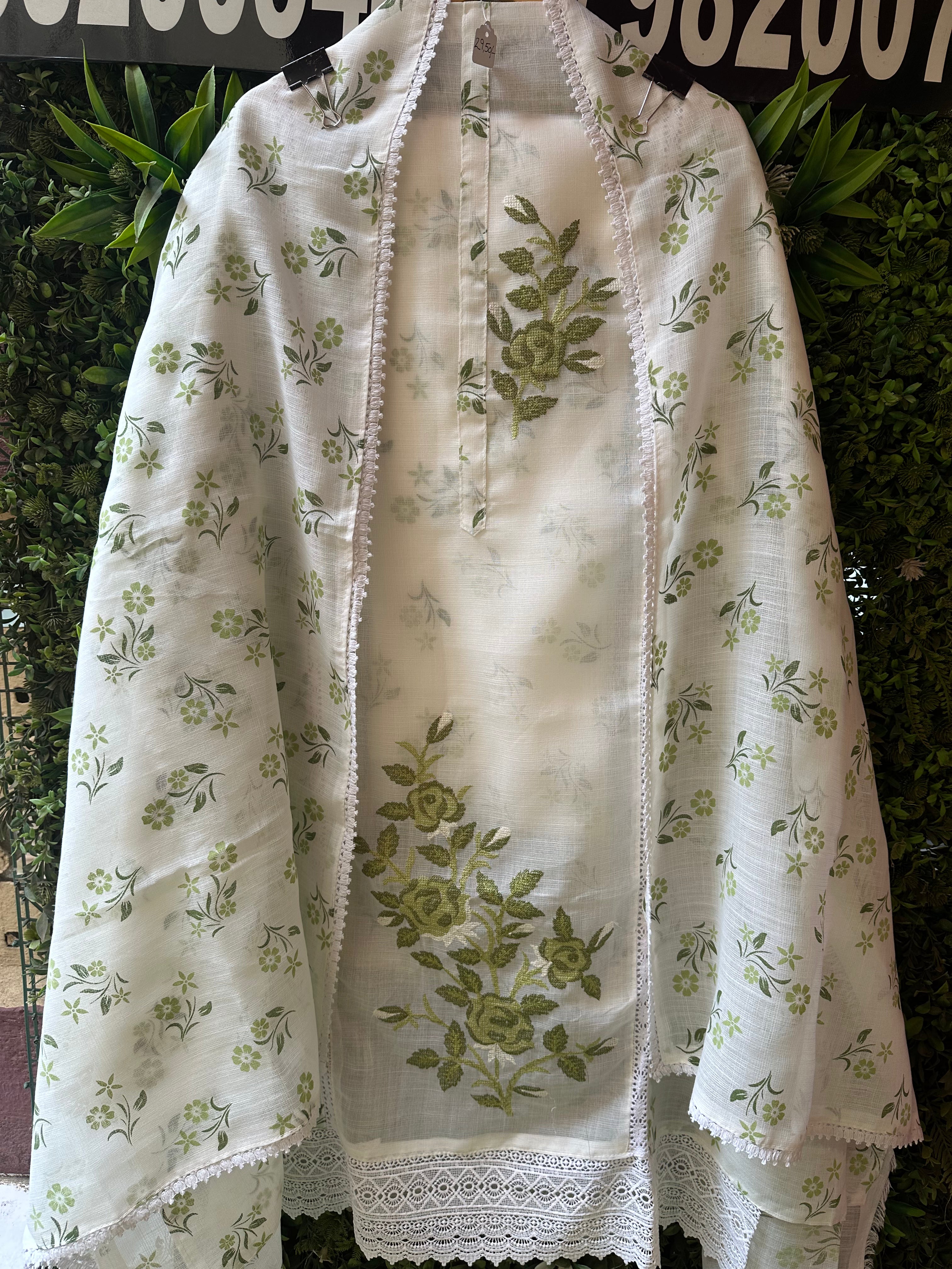 unstitched soft kota vintage printing cross stitch suits.