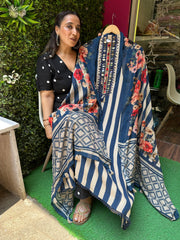 UNSTITCHED PURE MULMUL AFGHANI PRINTING SUITS.