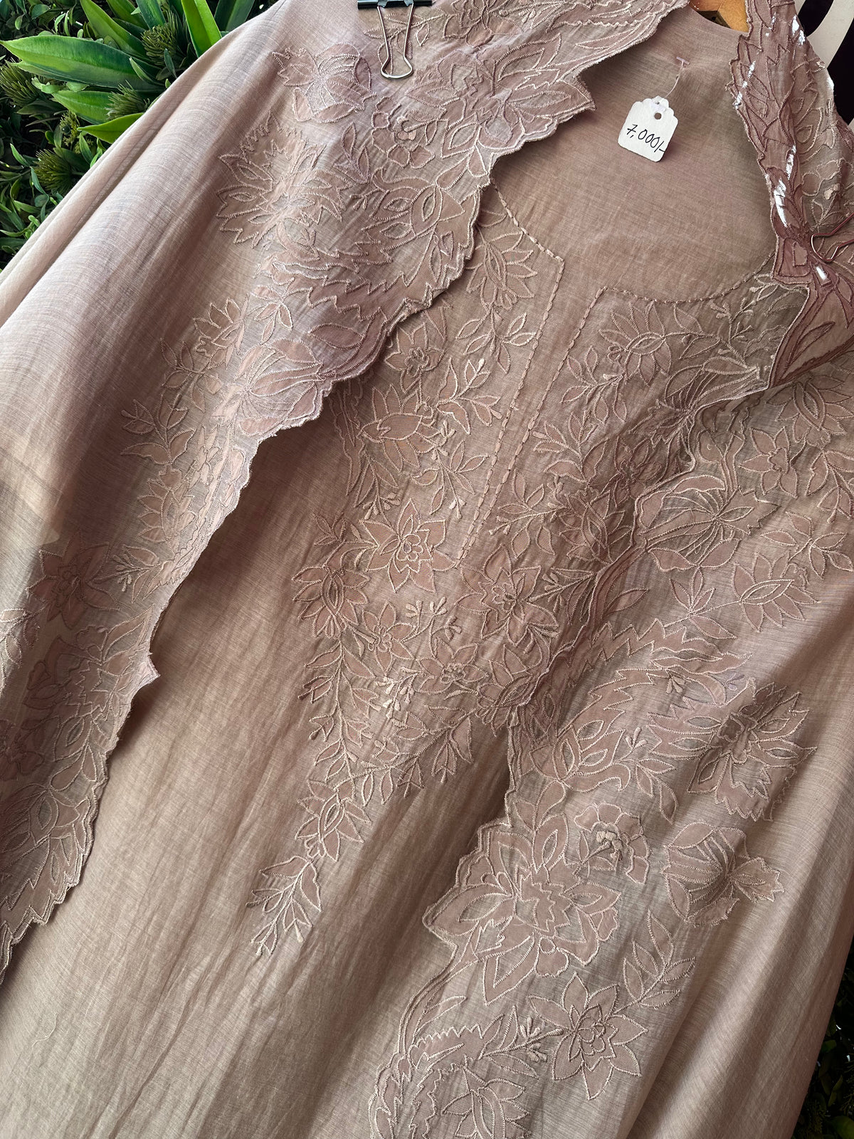 UNSTITCHED DESIGNER MULMUL CUTWORK SUITS.