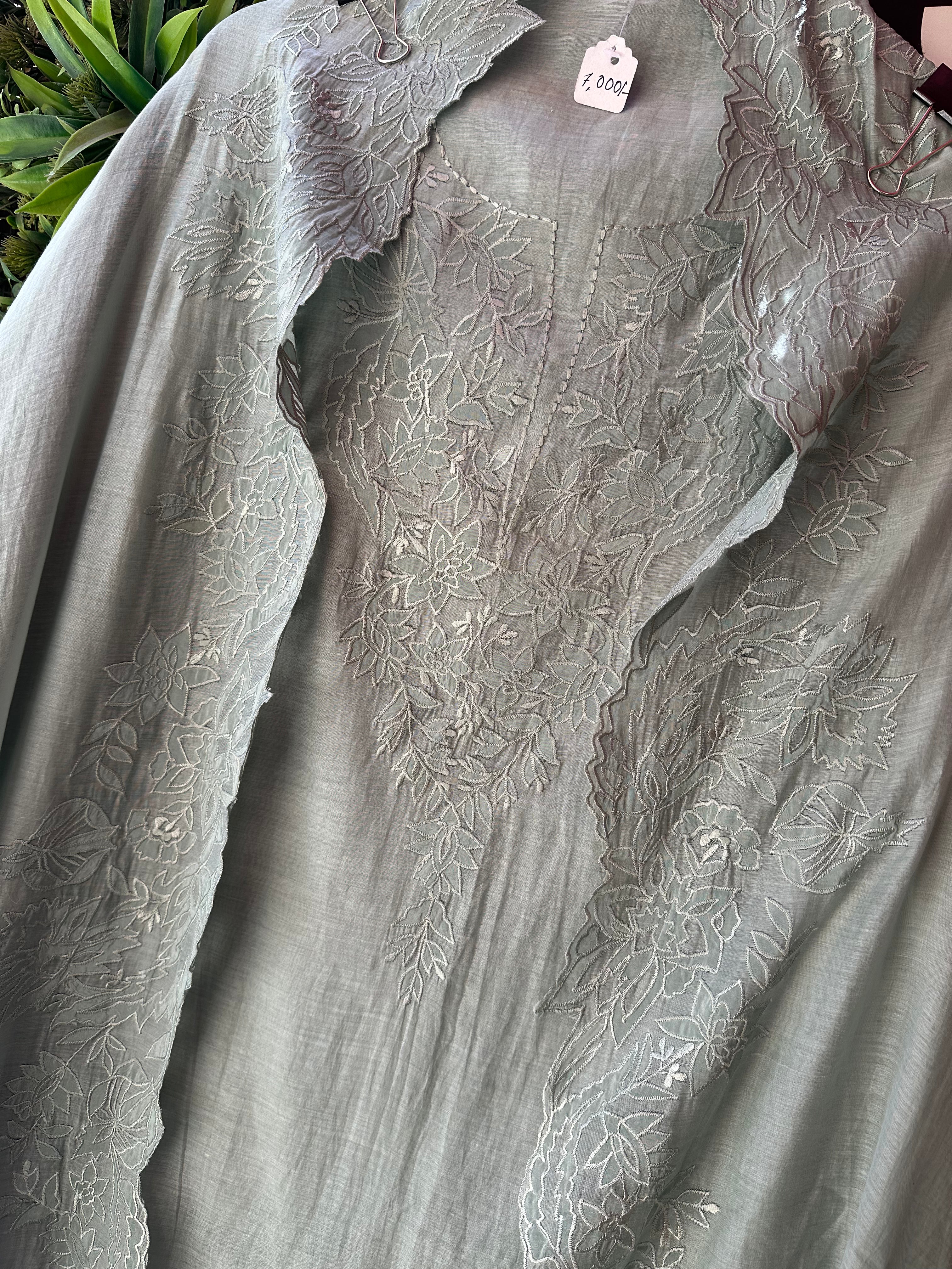 UNSTITCHED DESIGNER MULMUL CUTWORK SUITS.