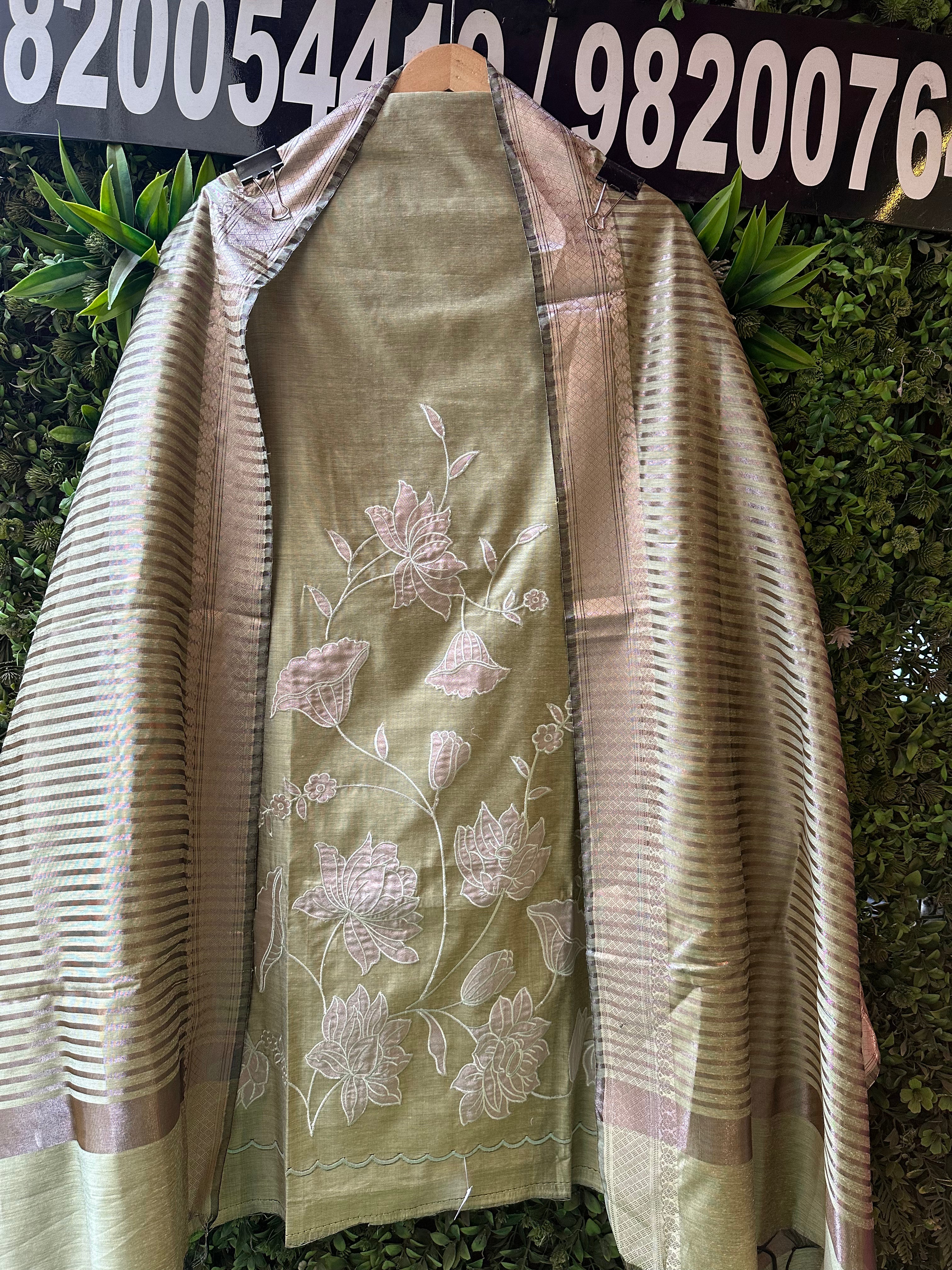 UNSTITCHED PURE RAW SILK CUSHIONING WORK SUITS.