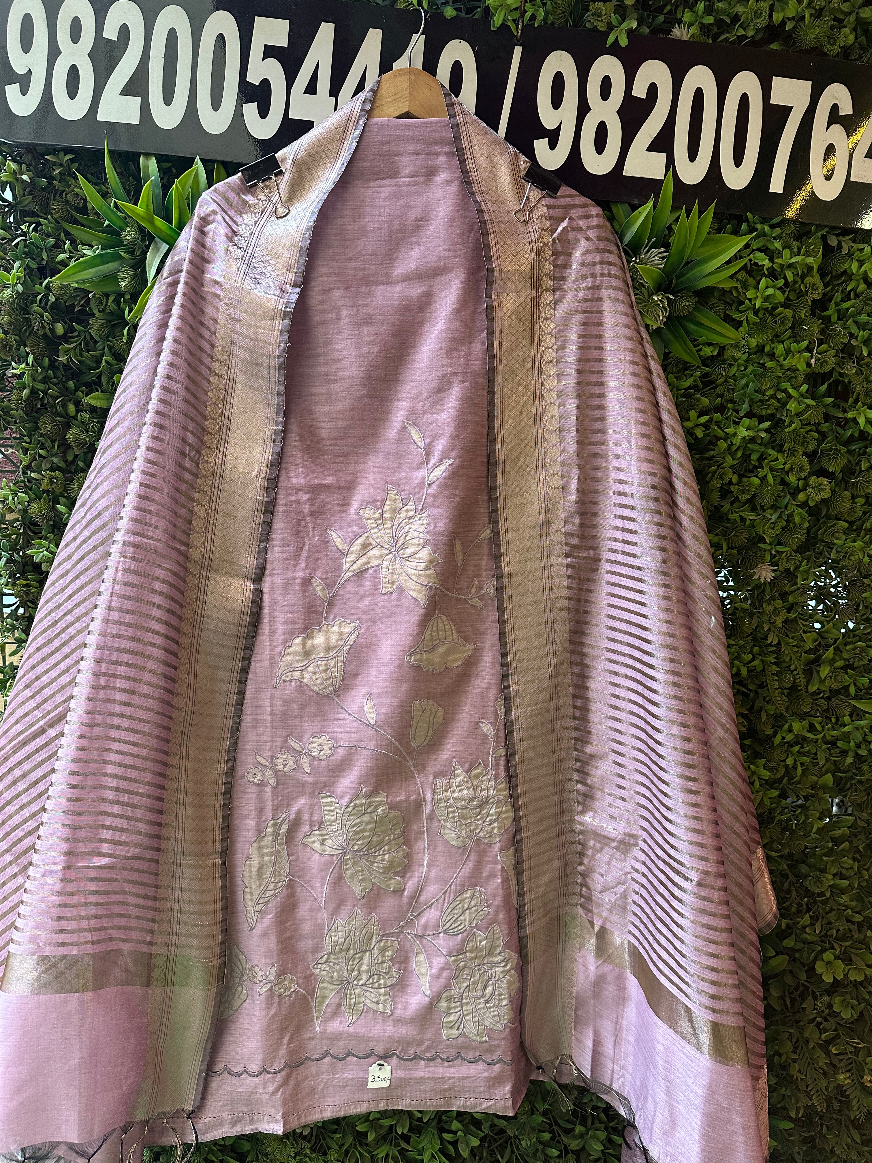 UNSTITCHED PURE RAW SILK CUSHIONING WORK SUITS.