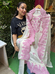 UNSTITCHED PURE MULMUL EMBROIDERED SUITS.