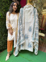 UNSTITCHED PURE MULMUL BAUG PRINTING SUITS.