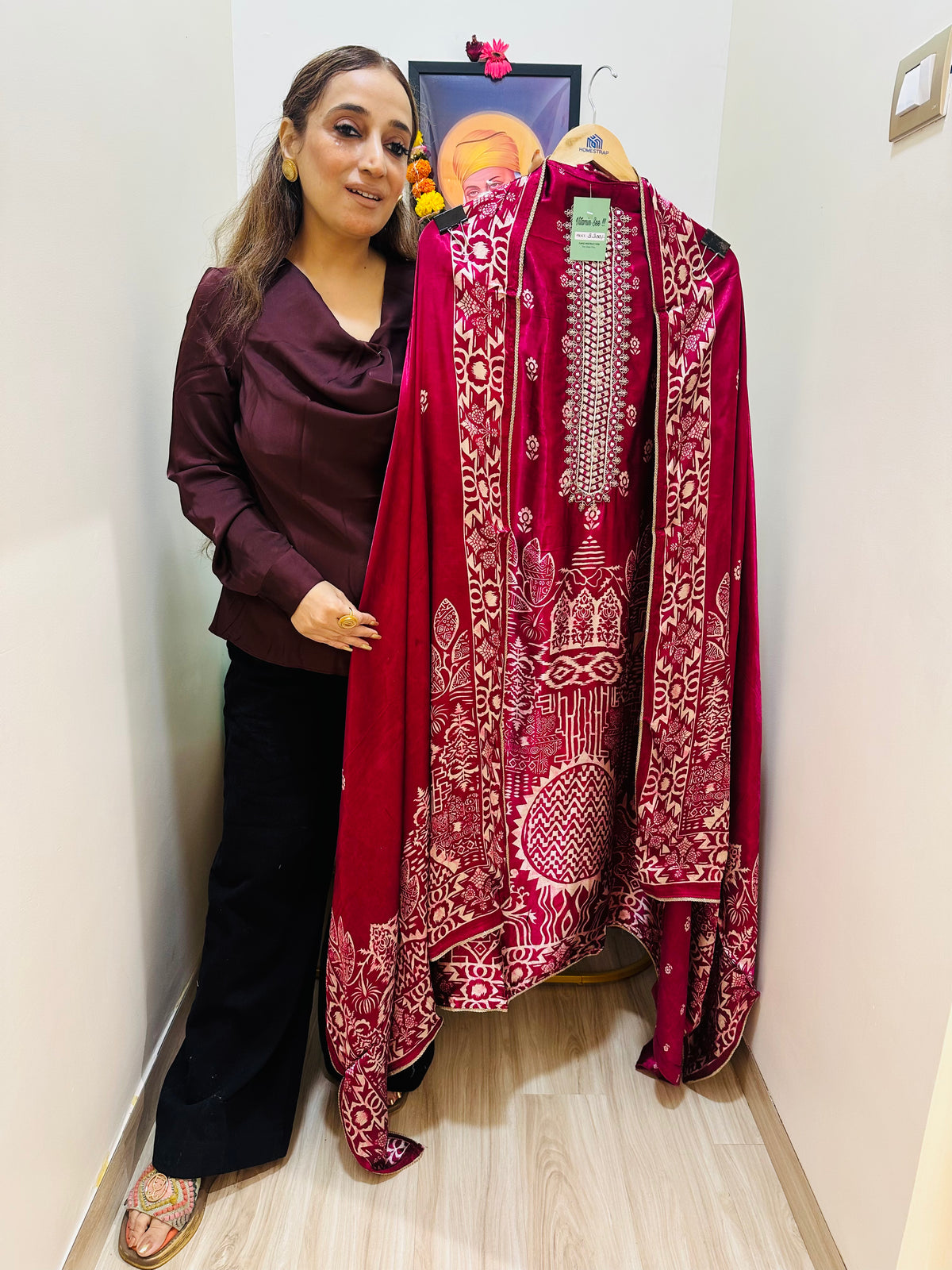 UNSTITCHED GAJJI SILK DIGITAL PRINTING SUITS.