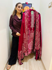 UNSTITCHED GAJJI SILK DIGITAL PRINTING SUITS.