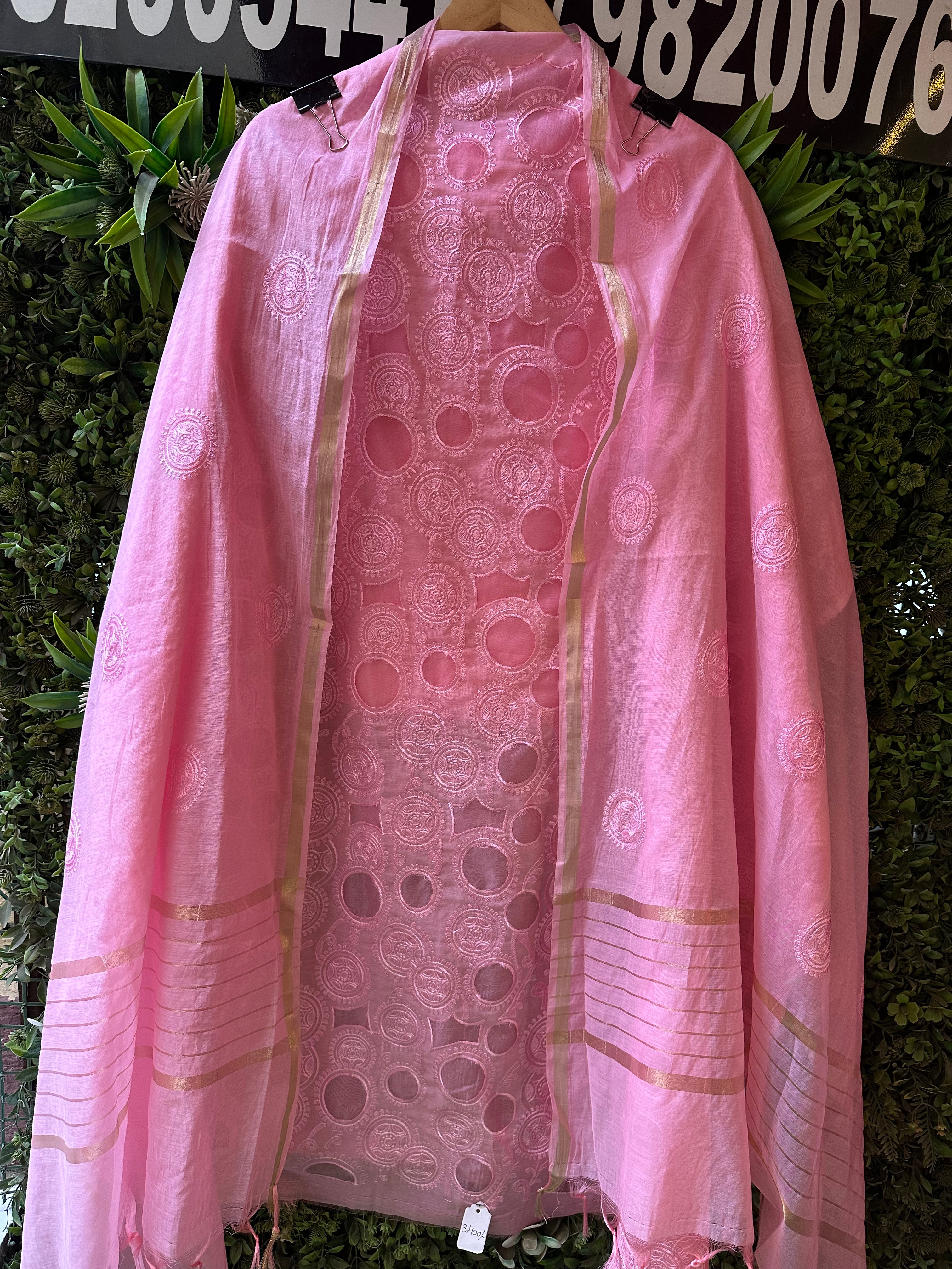 UNSTITCHED PURE MAHESHWARI COTTON CUTWORK SUITS.