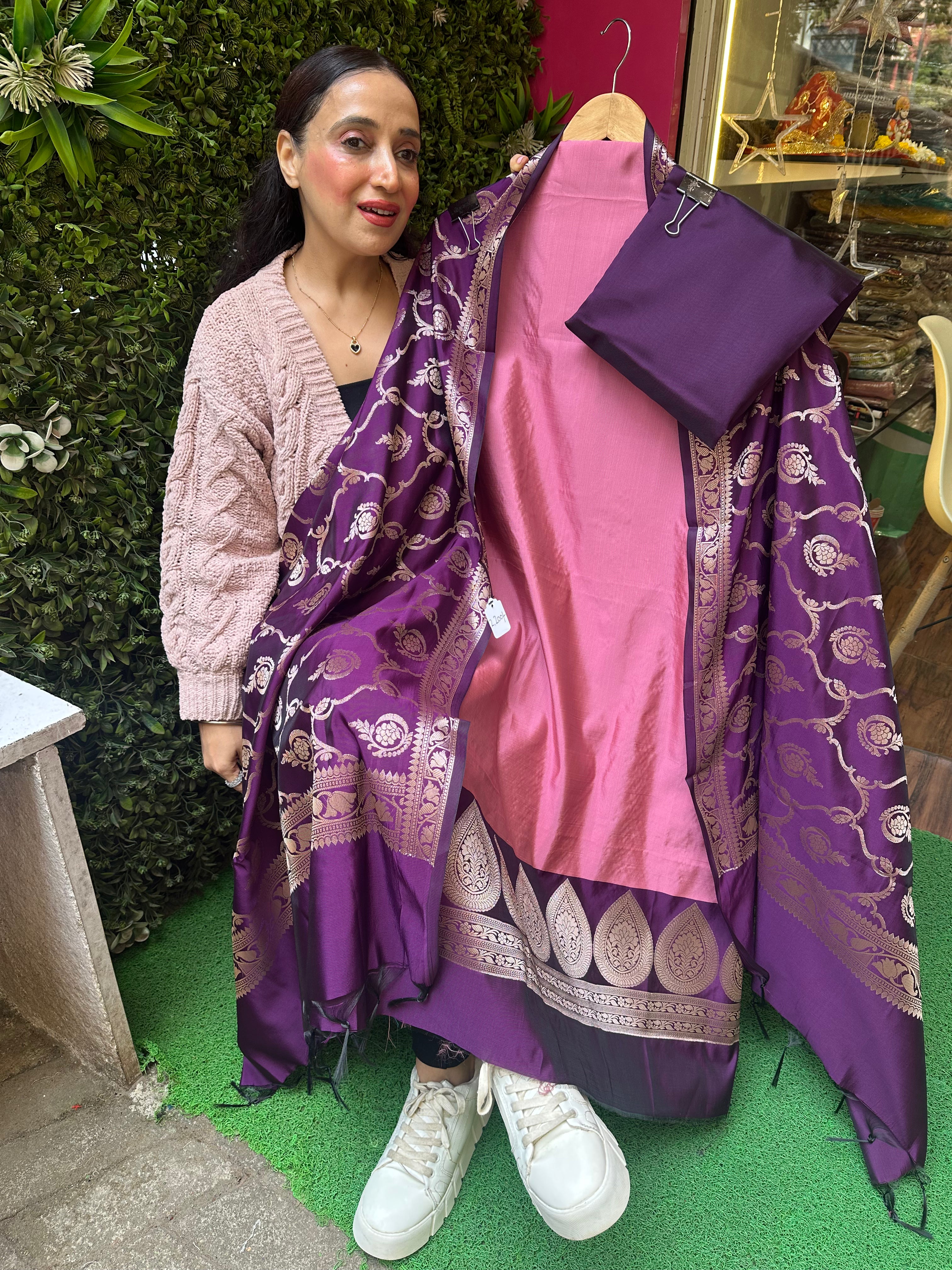 uNSTITCHED Chanderi SILK Suits