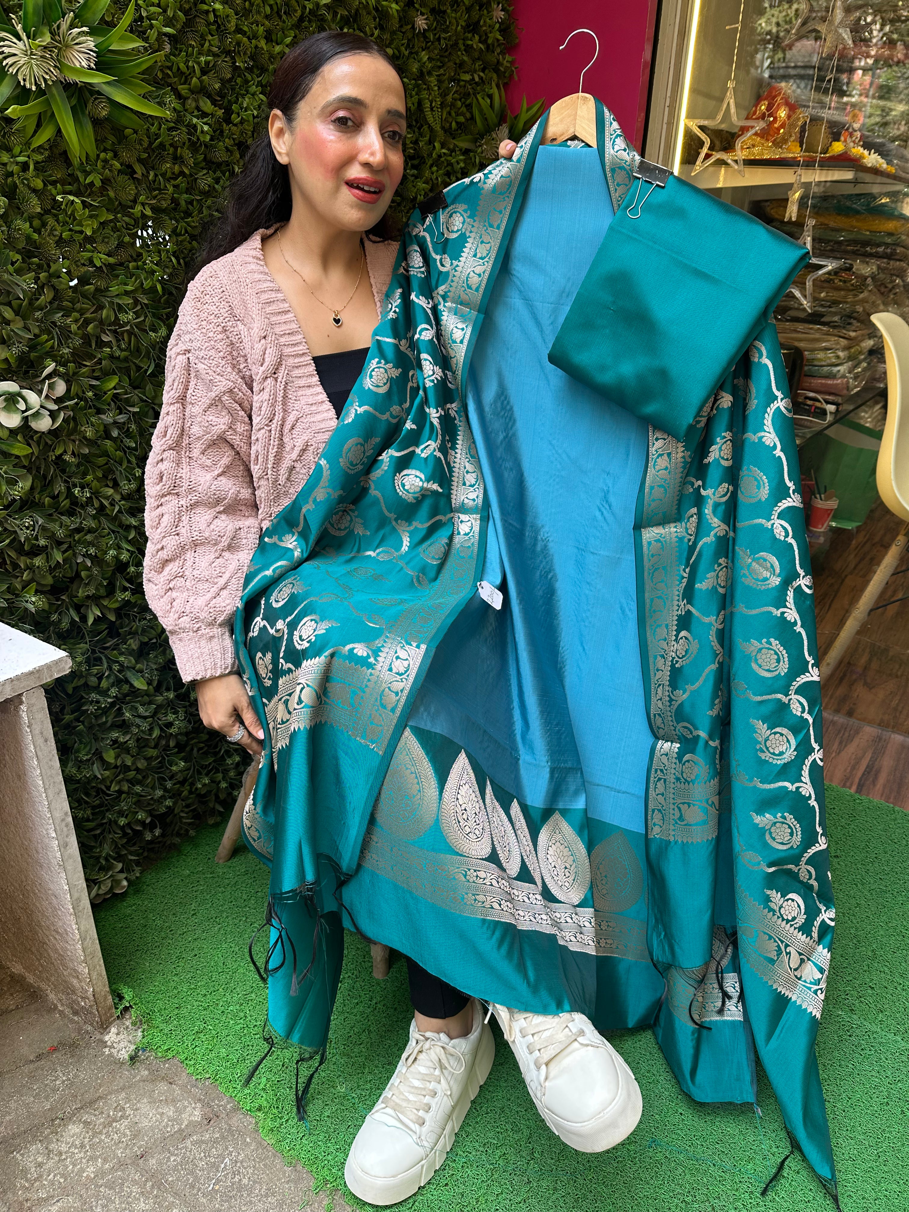 uNSTITCHED Chanderi SILK Suits
