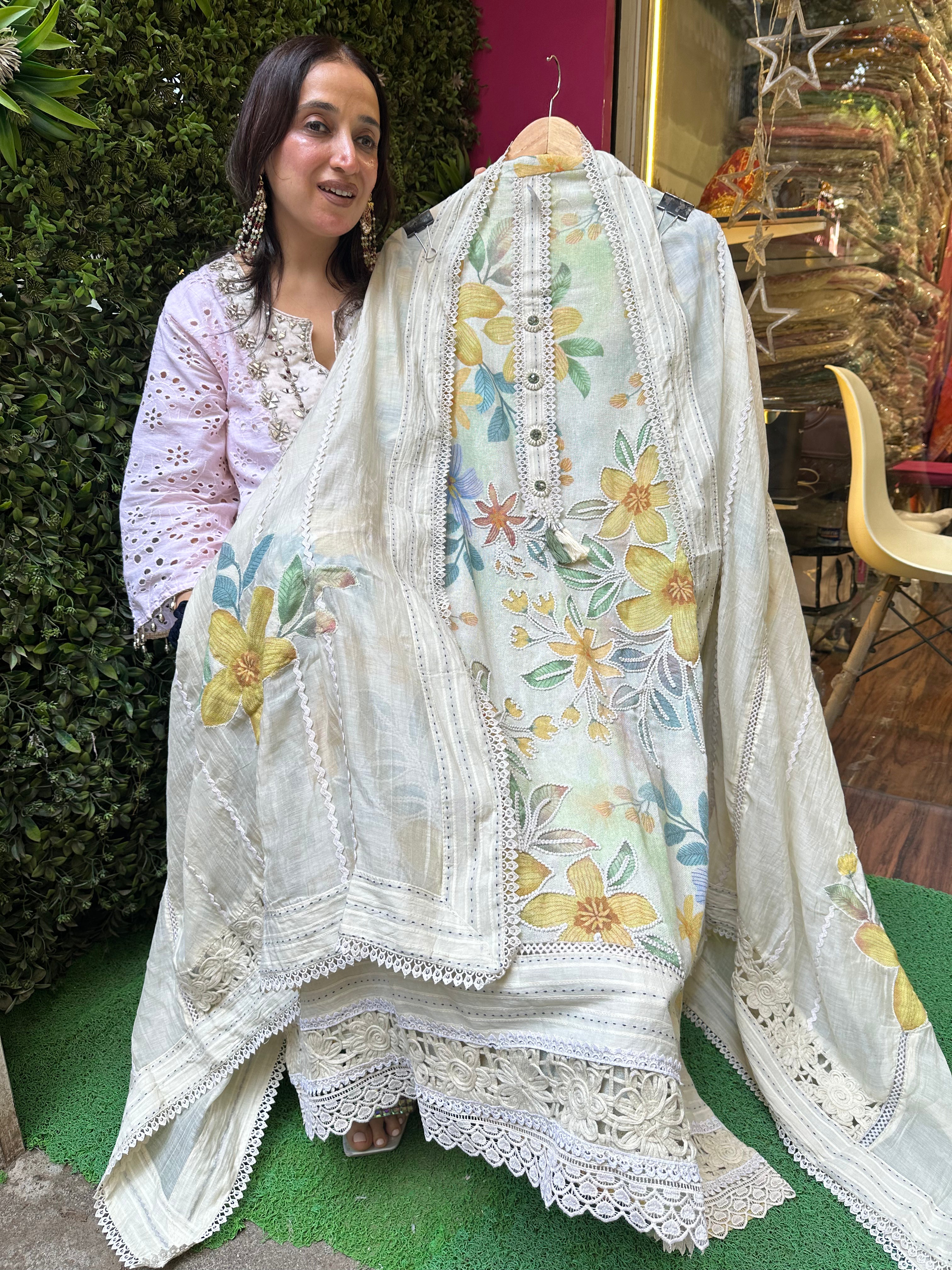 UNSTITCHED DESIGNER MULMUL SUITS.