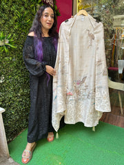 Unstitched Pure Cotton LINEN PICHWAI SUITS with JAMDANI WEAVING.