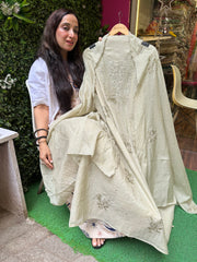 UNSTITCHED PURE MULMUL CHANDERI SUITS.