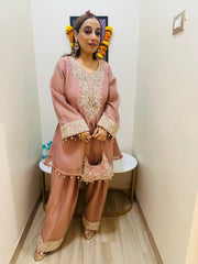 STITCHED PURE CRUSH TISSUE NALKI WORK CUTDANA WORK CHOGA SETS WITH POTLIS
