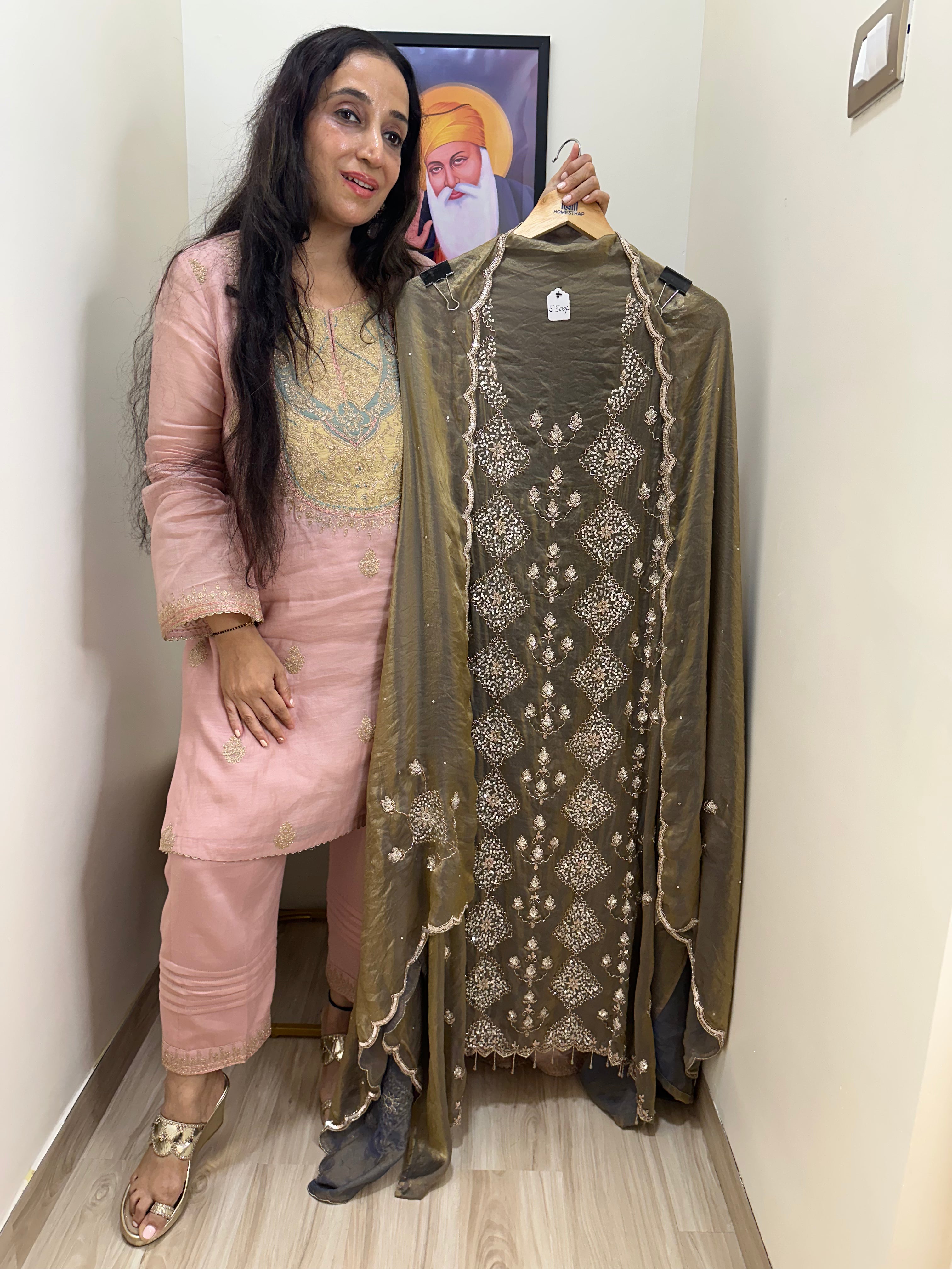 UNSTITCHED Pure Fendi silk HANDWORK SUITS.