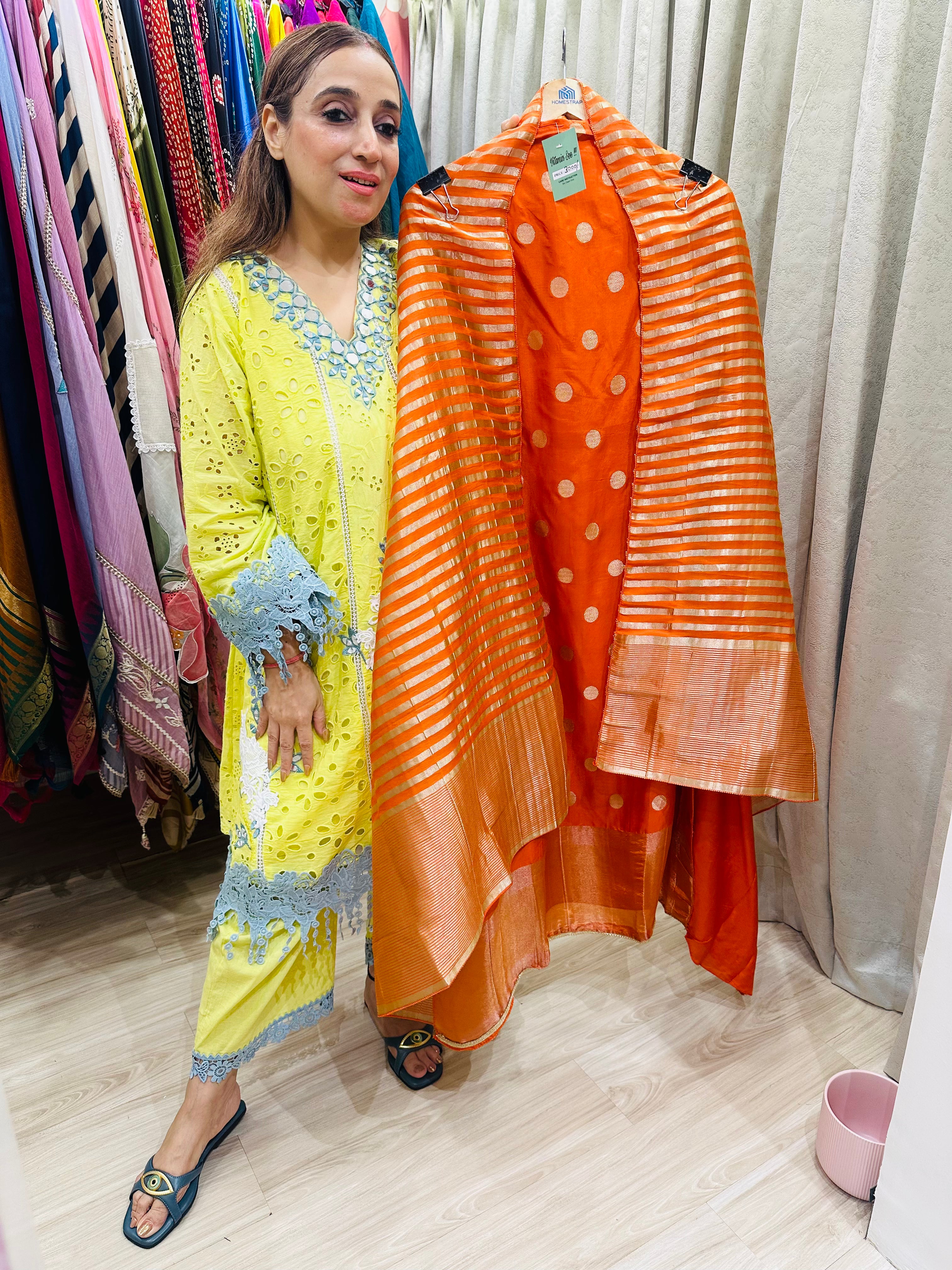 UNSTITCHED PURE OPADA SILK JAMDANI WEAVING SUITS WITH LUREX DUPATTAS