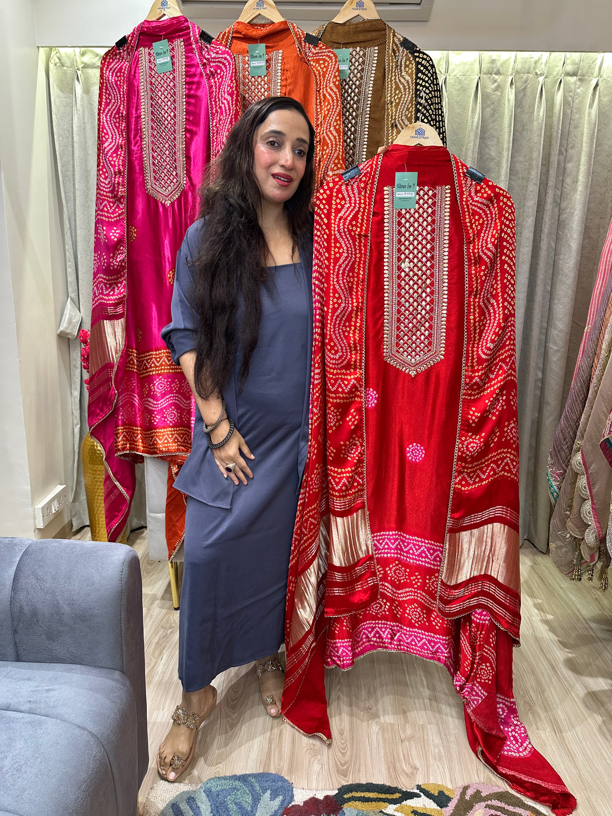 UNSTITCHED PURE GAJJI SILK SUITS.