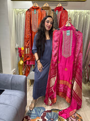 UNSTITCHED PURE GAJJI SILK SUITS.