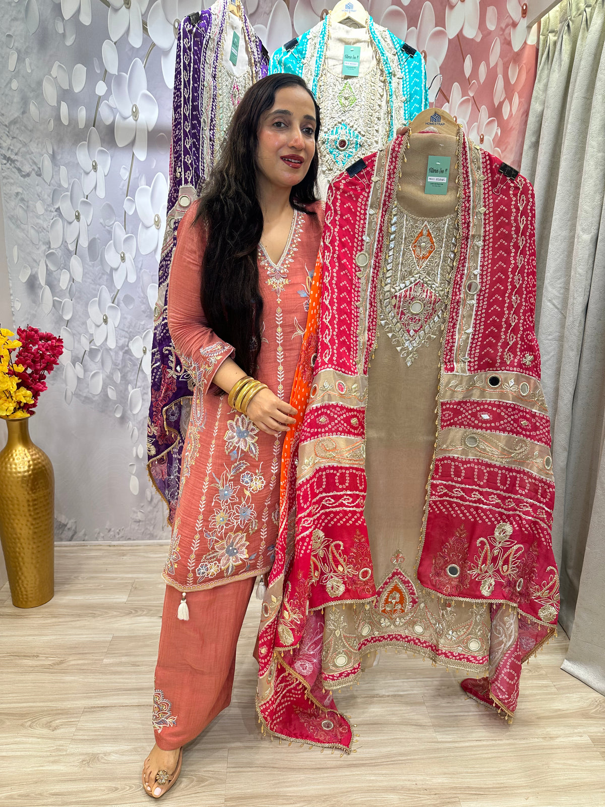 UNSTITCHED PURE TISSUE ORGANZA HANDWORK SUITS.