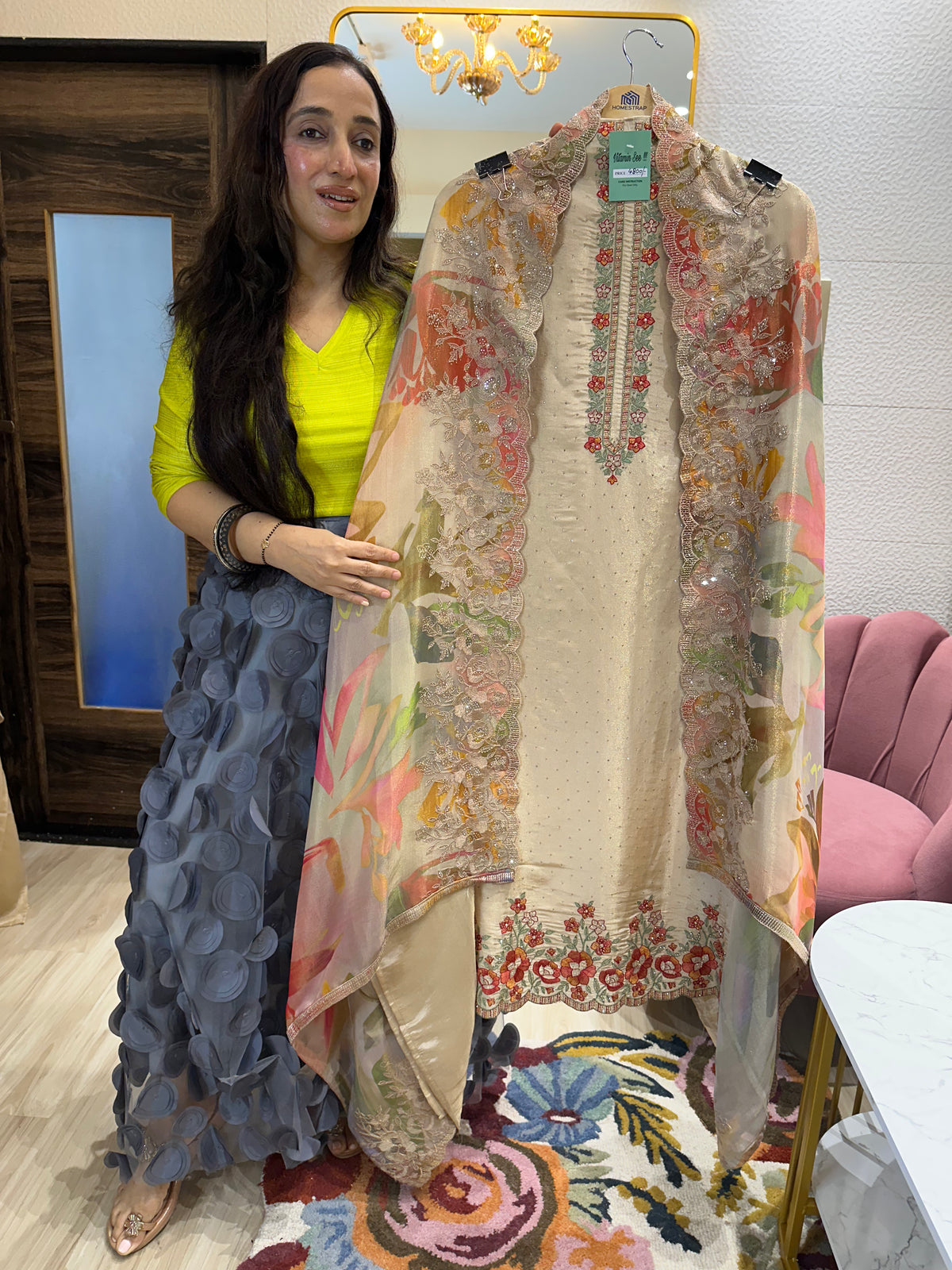 UNSTITCHED PURE SHIMMER SILK SUITS.