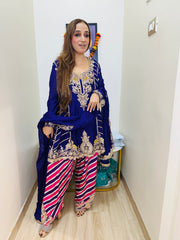 STITCHED PURE CHINON HANDWORK SUITS