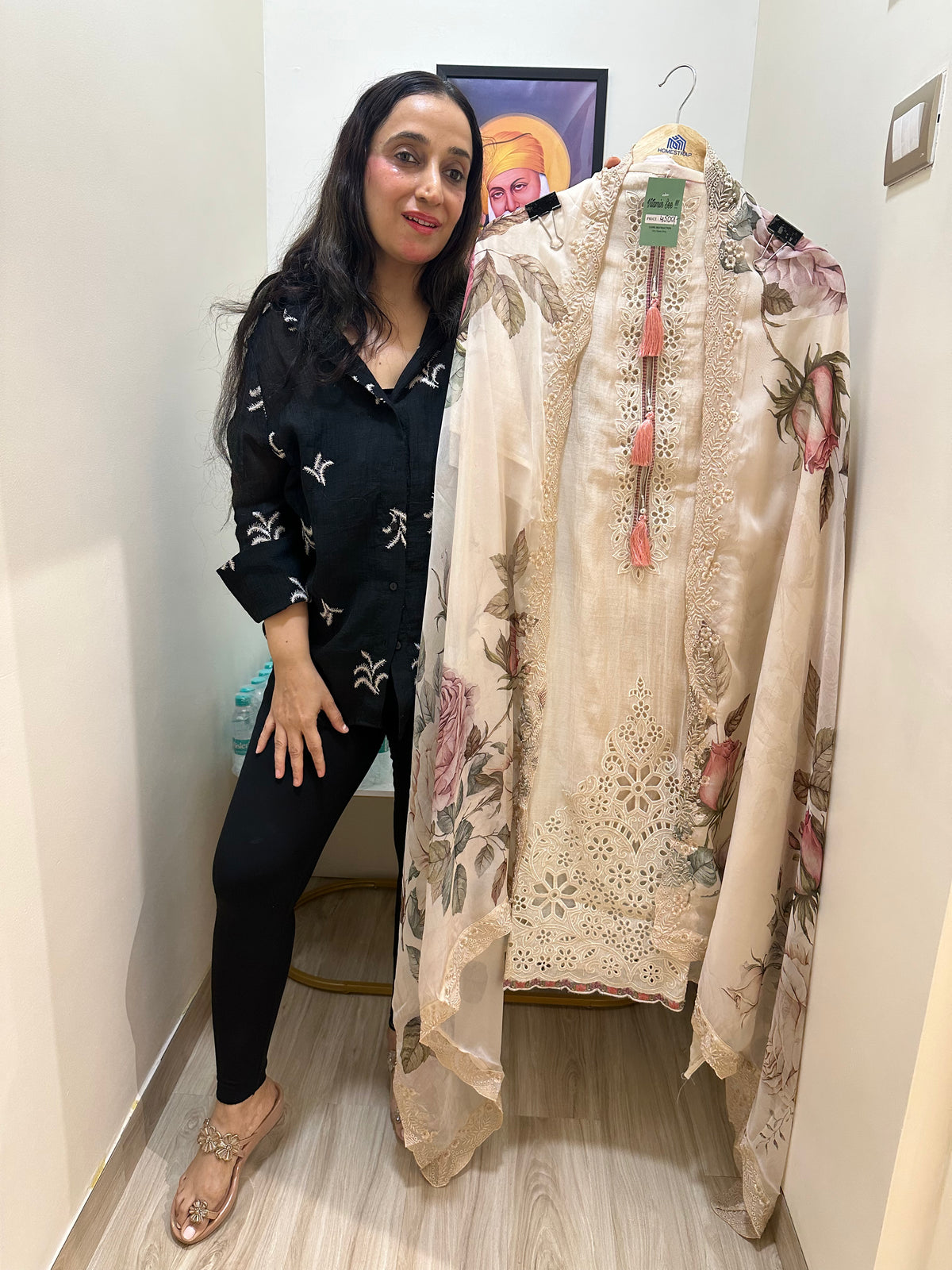 UNSTITCHED PURE MULMUL CHANDERI CUTWORK SUITS WITH DIGITAL DUPATTAS.
