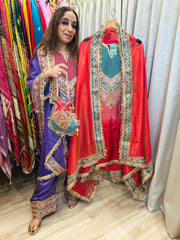 STITCHED PURE SHIMMER SILK CHOGA SETS