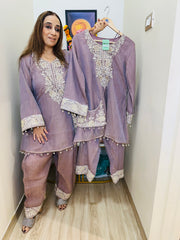 STITCHED SOFT CRUSH TISSUE NALKI AND CUTDANA WORK CHOGAS .
