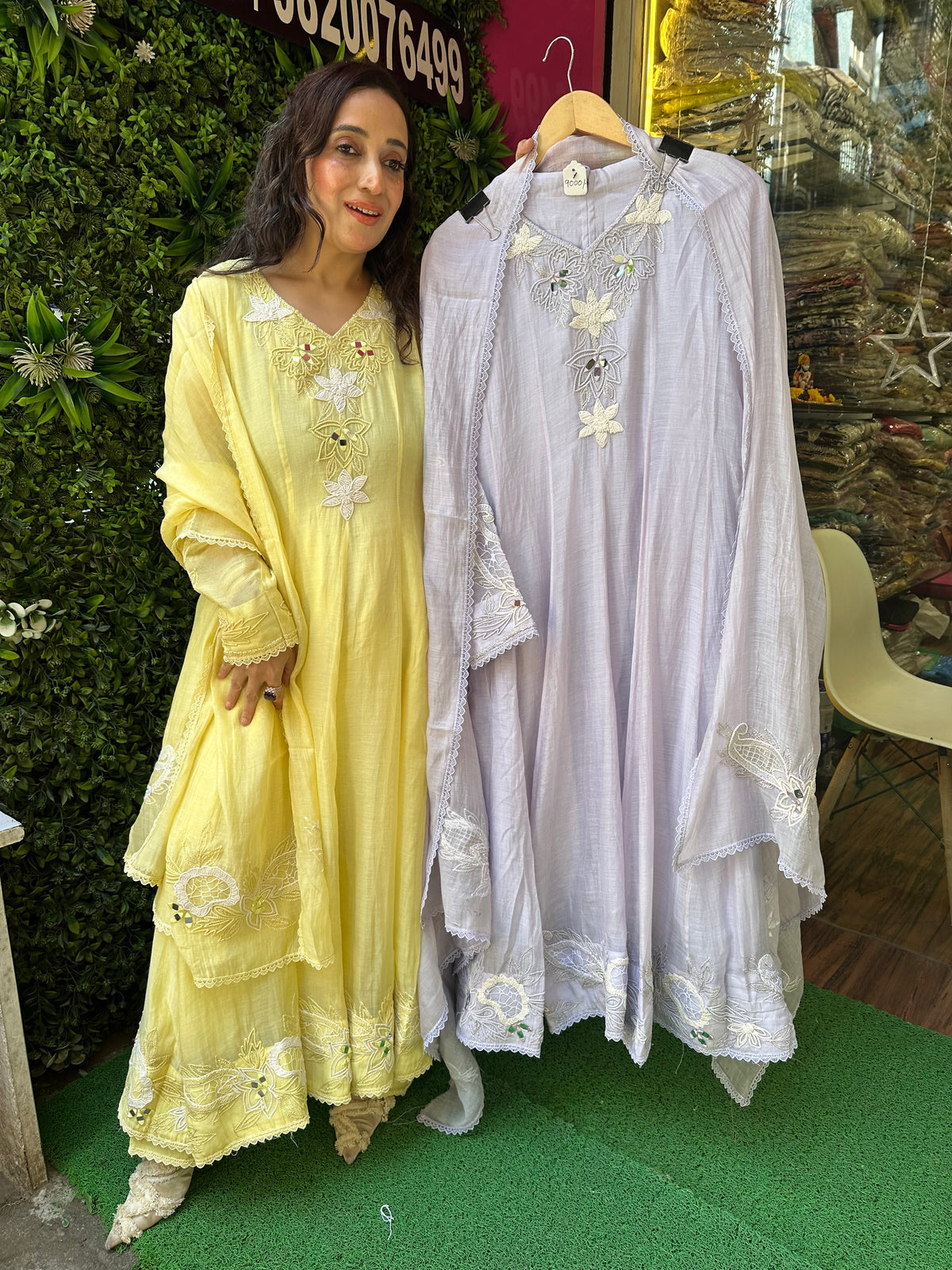 Stitched DESIGNER MULMUL KALIDARS.