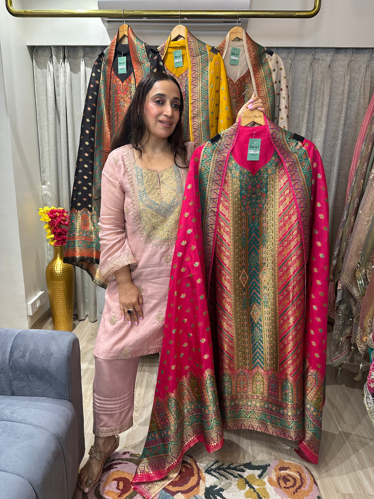 UNSTITCHED PURE OPADA SILK POSITION PRINTING SUITS.