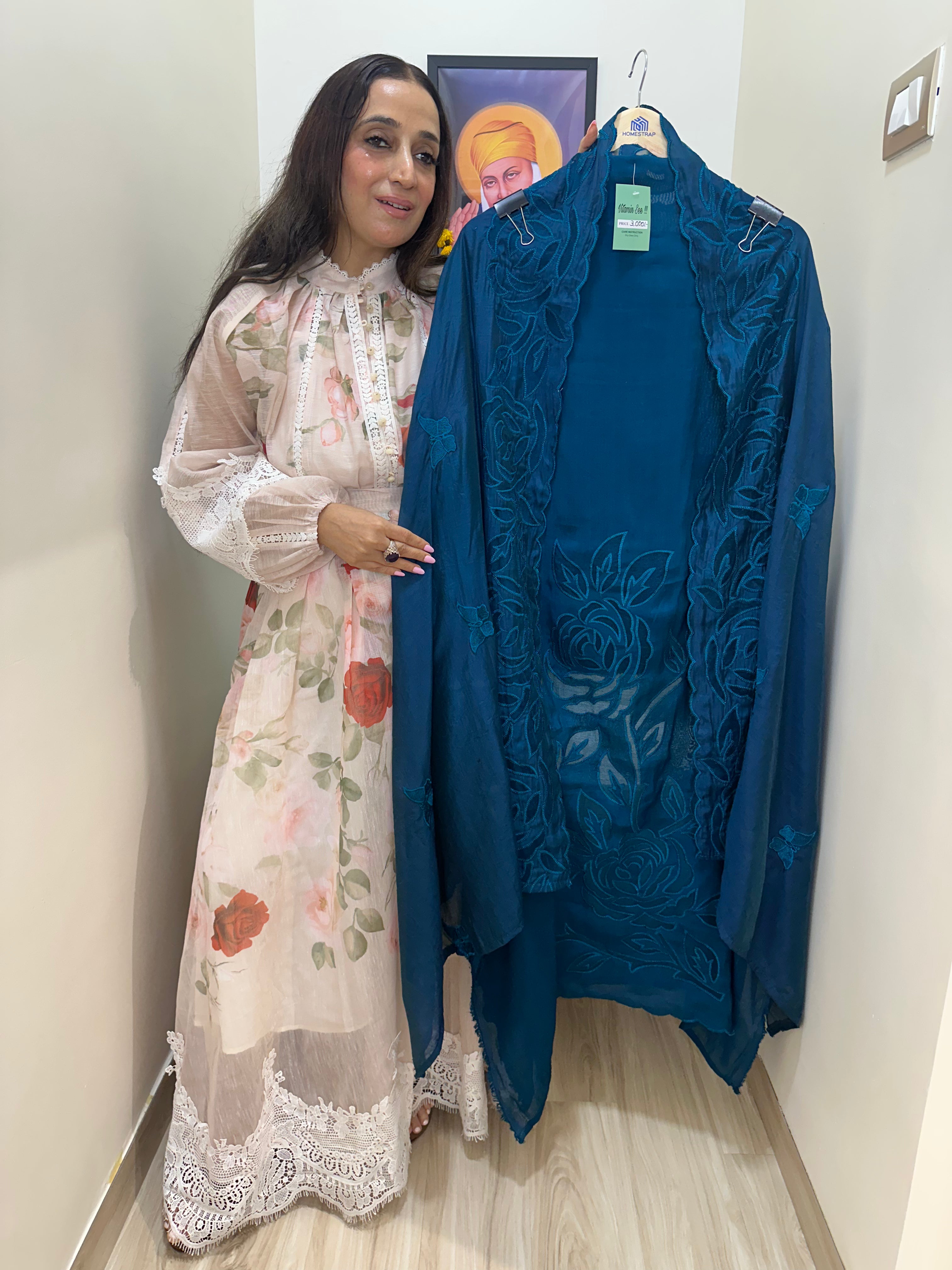 UNSTITCHED PURE MULMUL CHANDERI APPLIQUE CUTWORK SUITS.