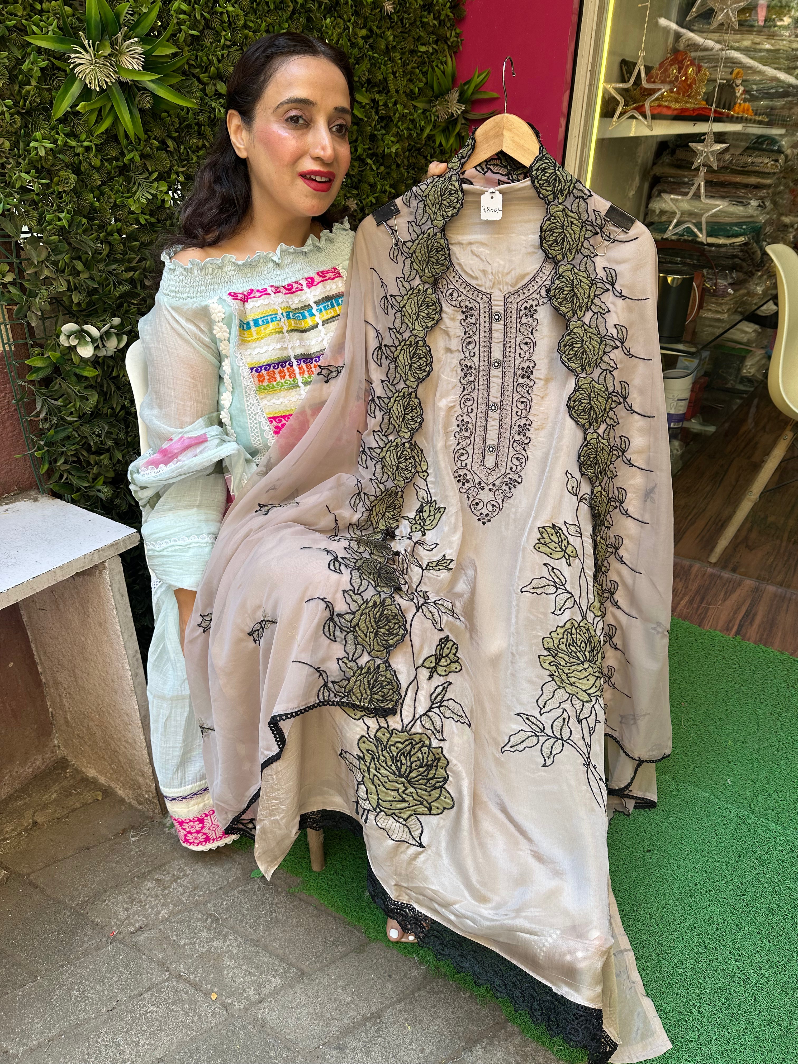 Unstitched PURE OPADA SILK EMBROIDERED SUITS.