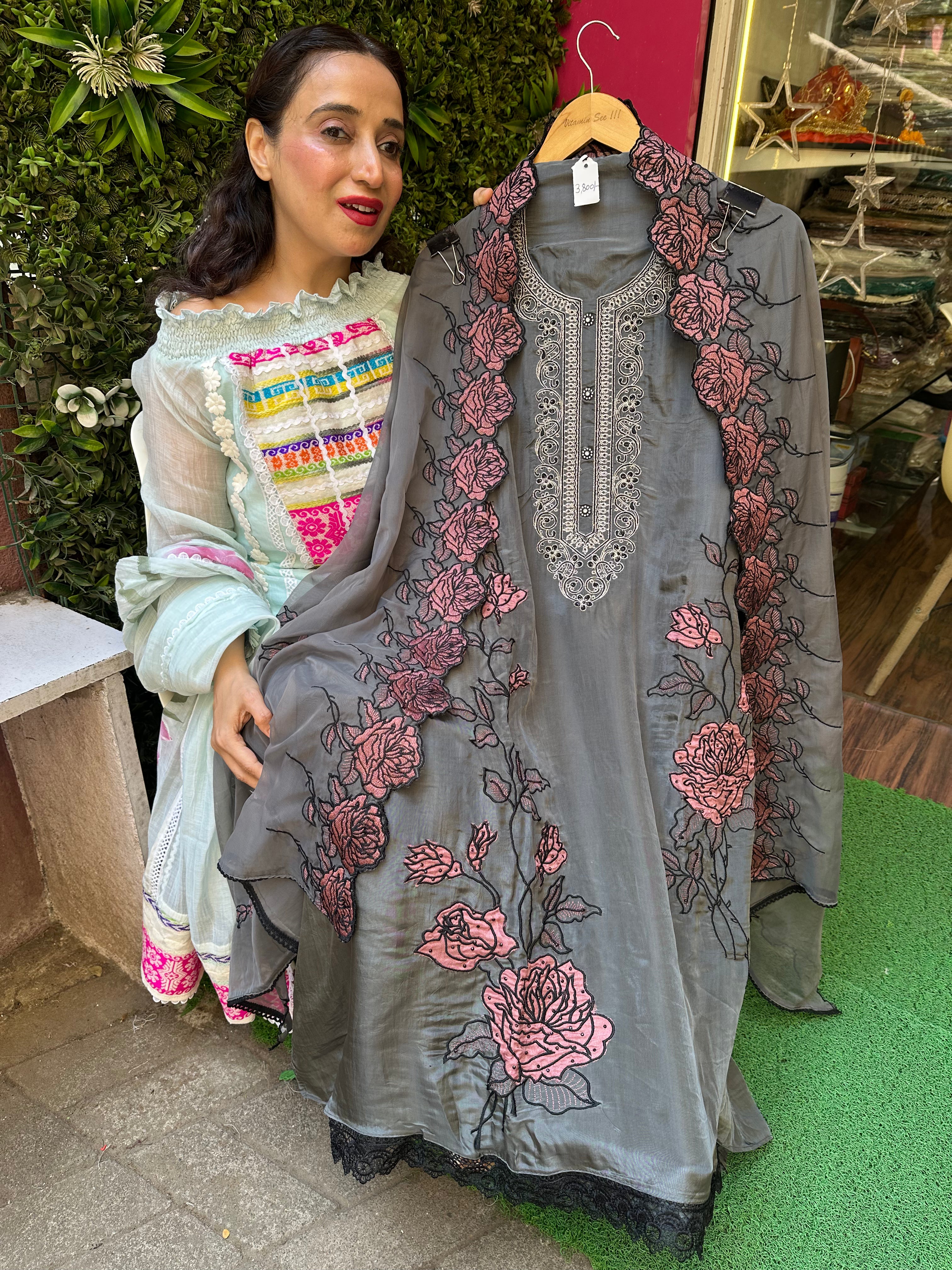 Unstitched PURE OPADA SILK EMBROIDERED SUITS.