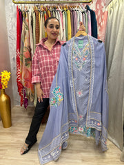 UNSTITCHED PURE MULMUL SUITS.
