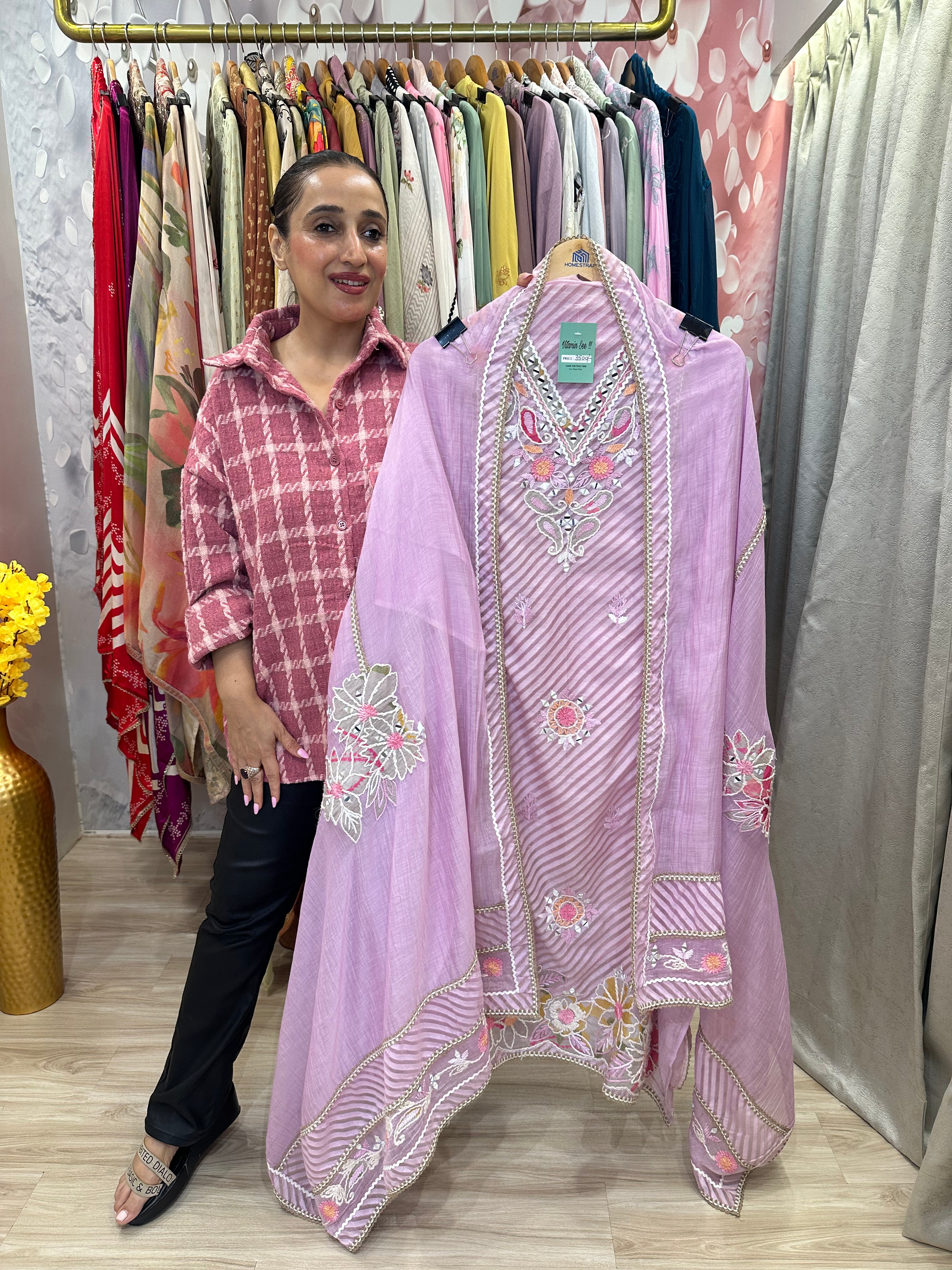 UNSTITCHED PURE MULMUL SUITS.