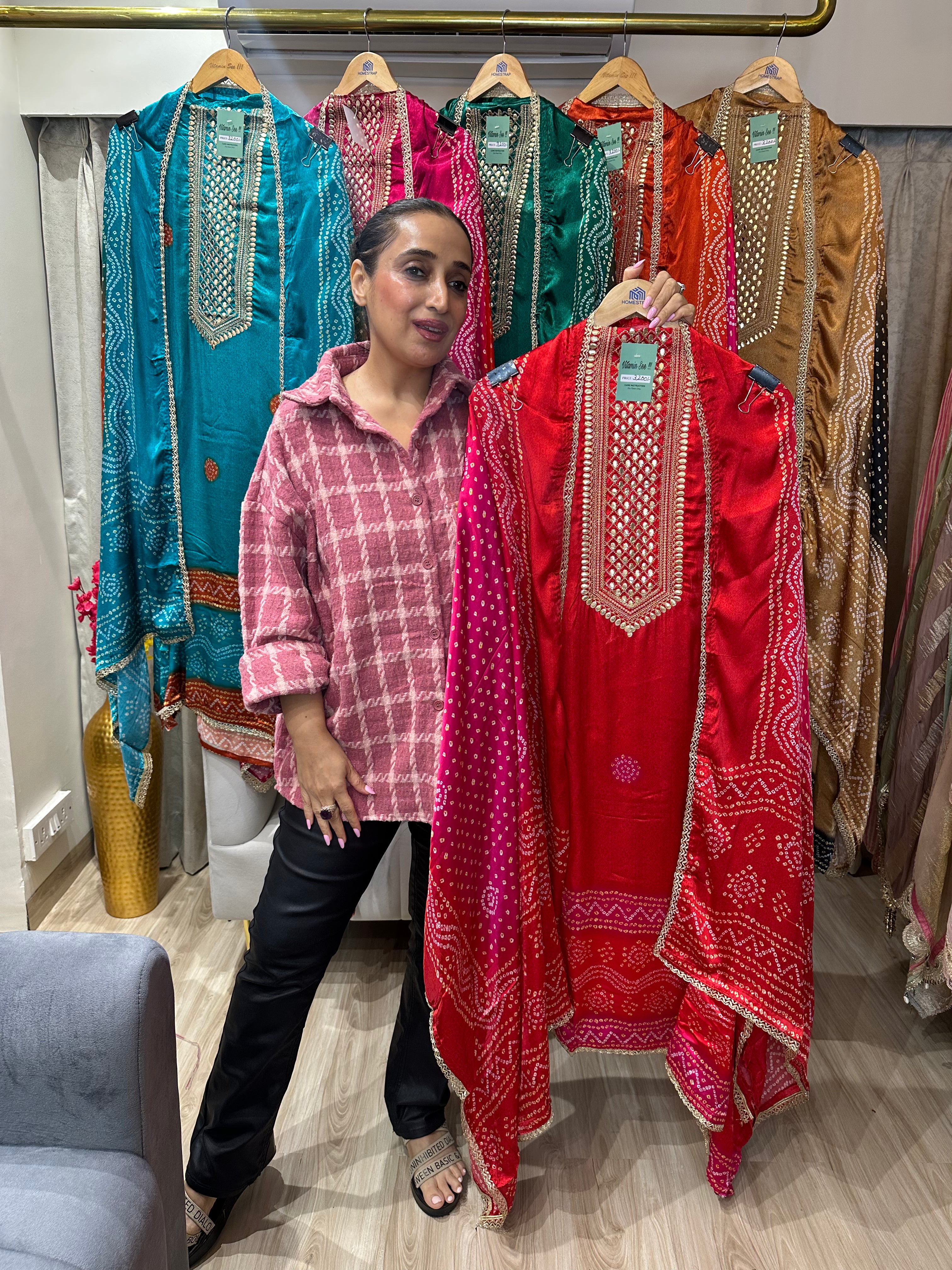 UNSTITCHED PURE GAJJI SILK SUITS.