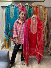 UNSTITCHED PURE GAJJI SILK SUITS.